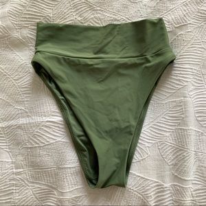 Aerie high cut cheeky bikini bottom in light sage green